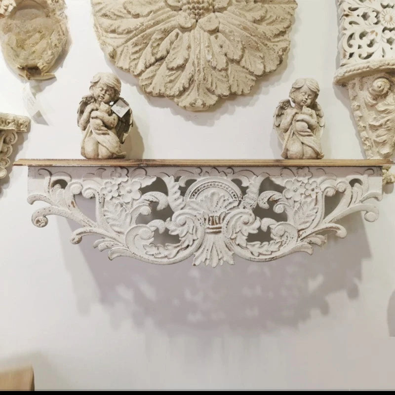 Carved Wooden Wall Shelf