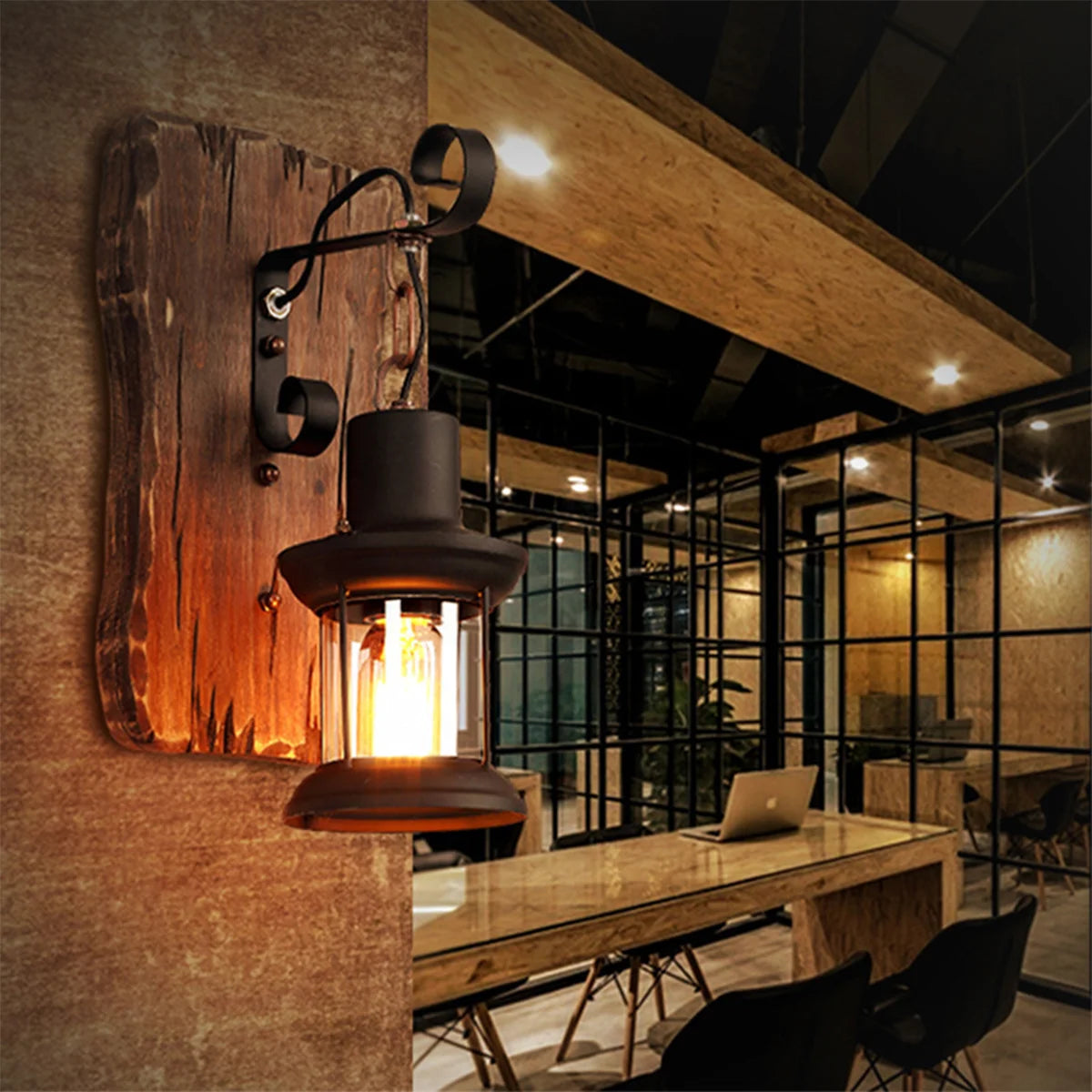 Rustic Lantern Wall Light