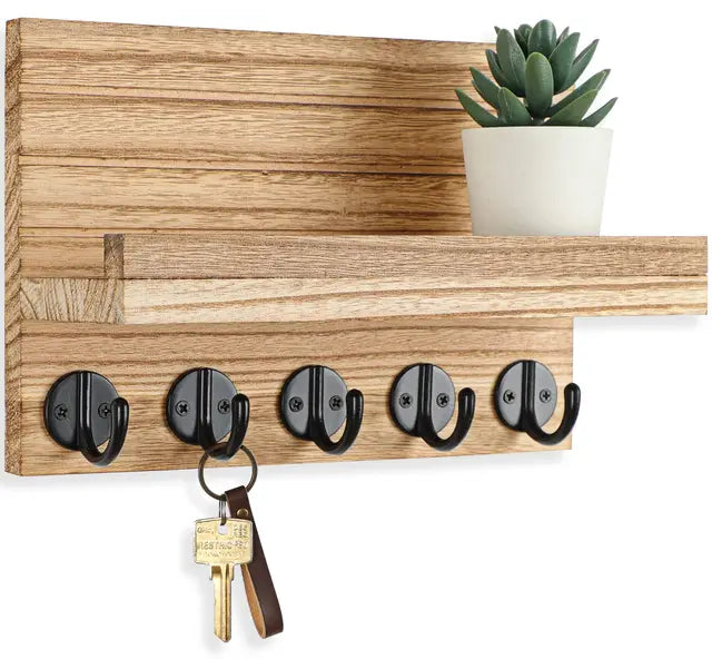 Wooden Key Holder Shelf