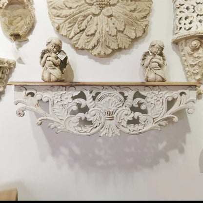 Carved Wooden Wall Shelf