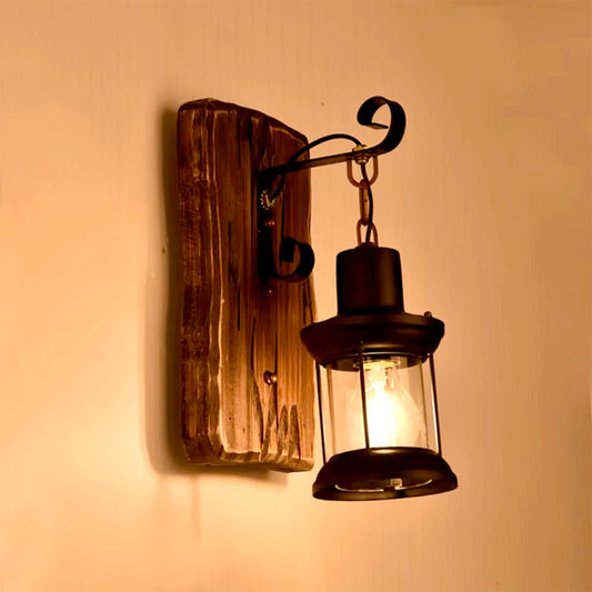 Rustic Lantern Wall Light