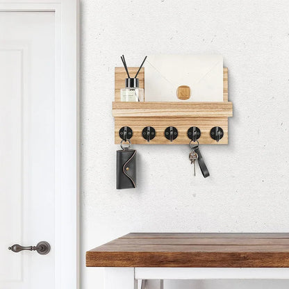 Wooden Key Holder Shelf