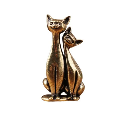 Antique Brass Cat Figurine