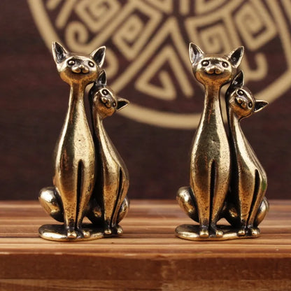 Antique Brass Cat Figurine