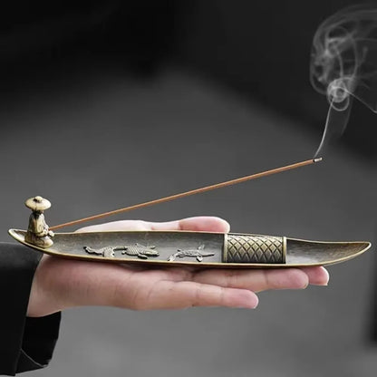 Bronze Boat Incense Burner
