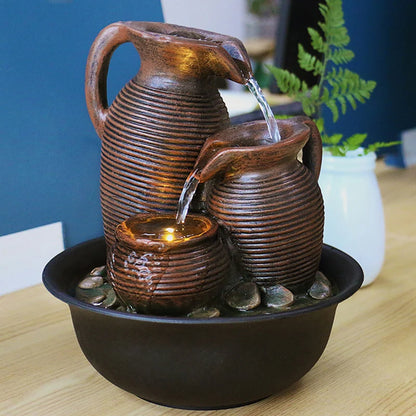 Triple Pitcher Table Fountain