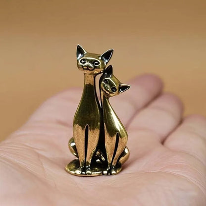 Antique Brass Cat Figurine