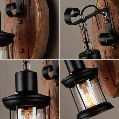 Rustic Lantern Wall Light