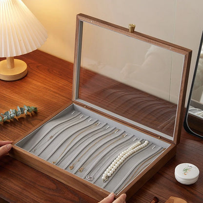 Walnut Glass Jewelry Box