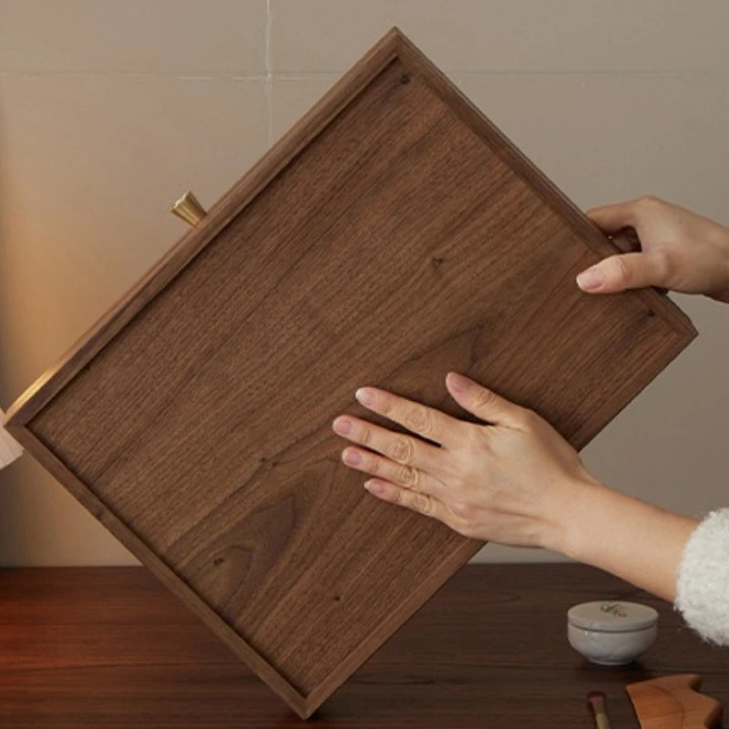 Walnut Glass Jewelry Box