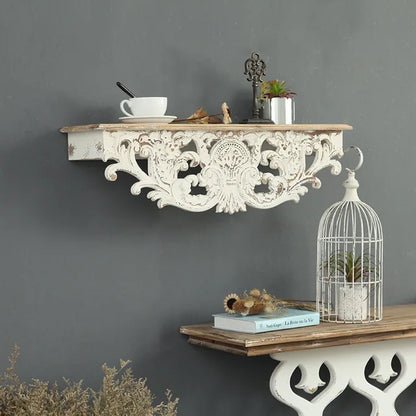 Carved Wooden Wall Shelf