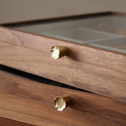 Walnut Glass Jewelry Box