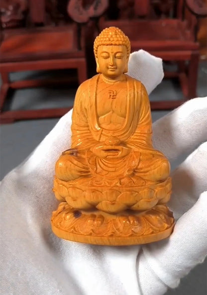 Wooden Buddha Figurine