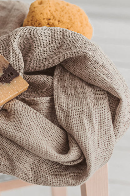 Natural Linen Waffle Towel Set
