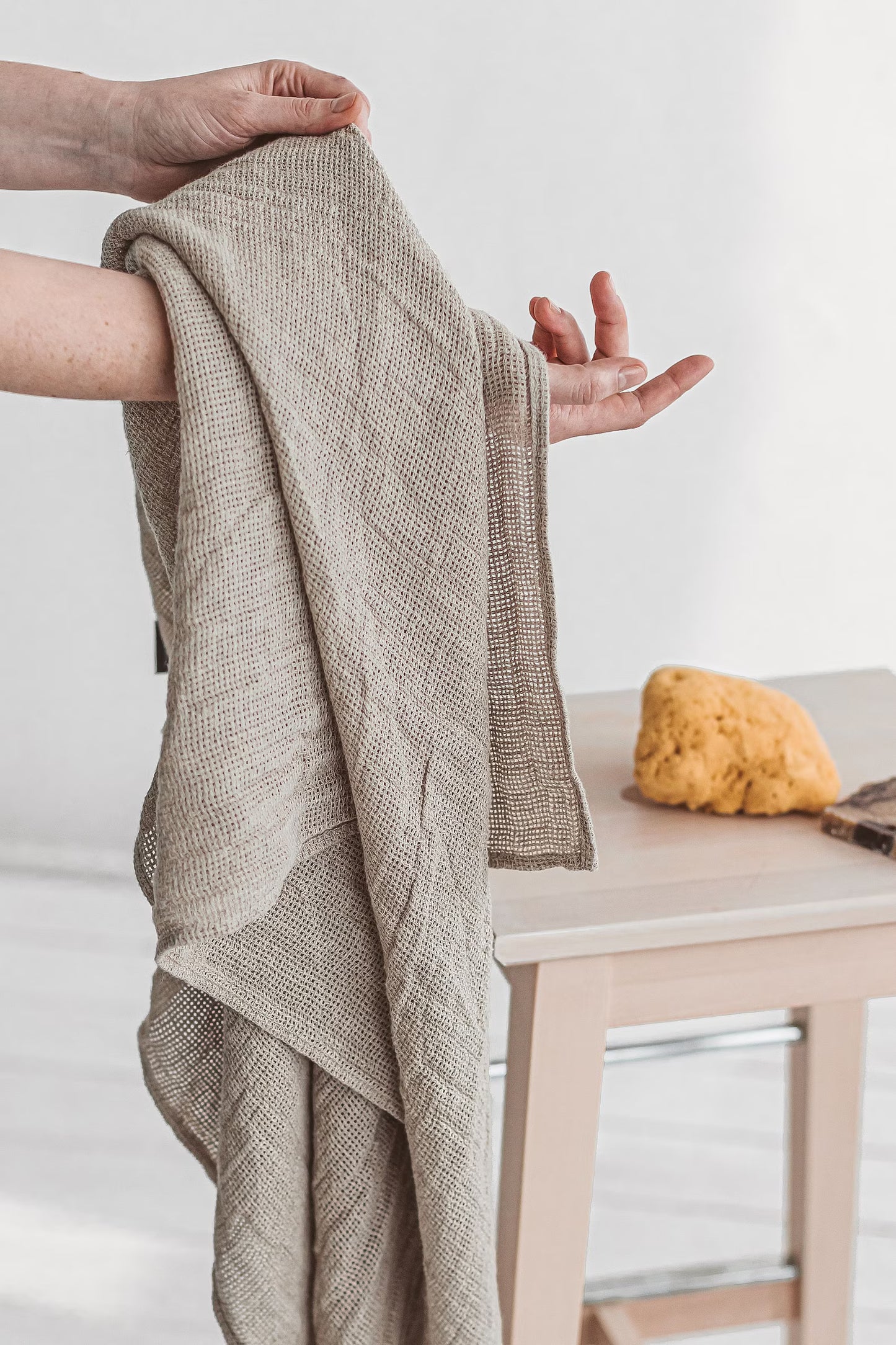 Natural Linen Waffle Towel Set