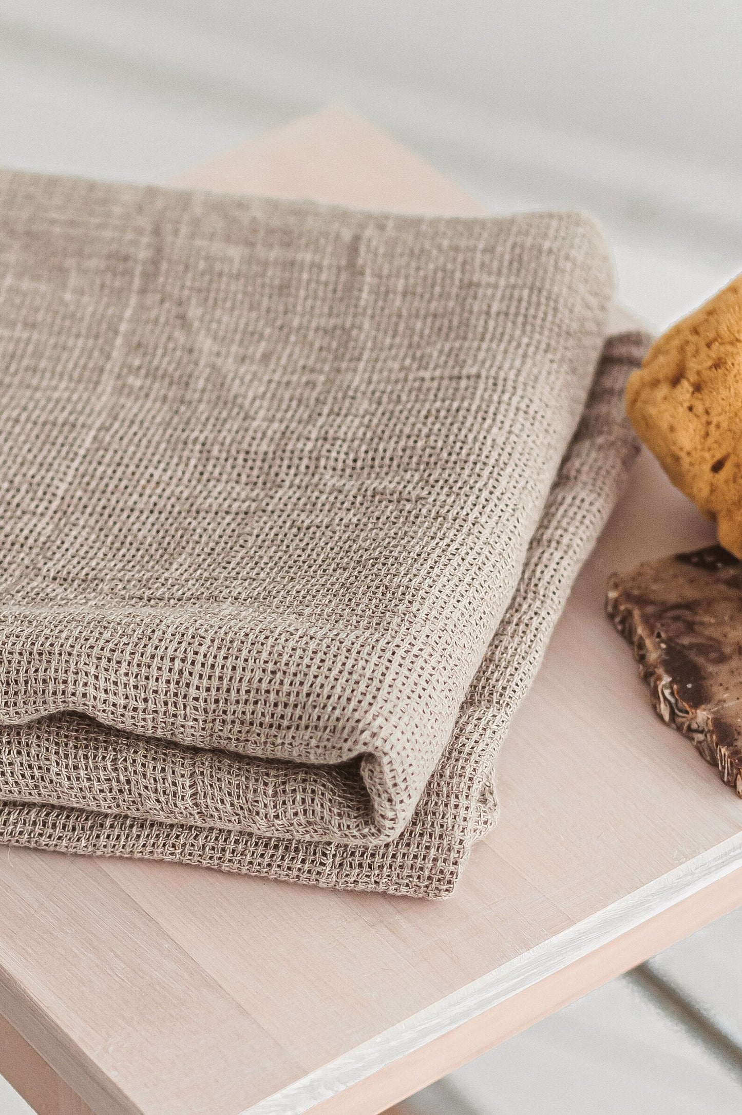 Natural Linen Waffle Towel Set