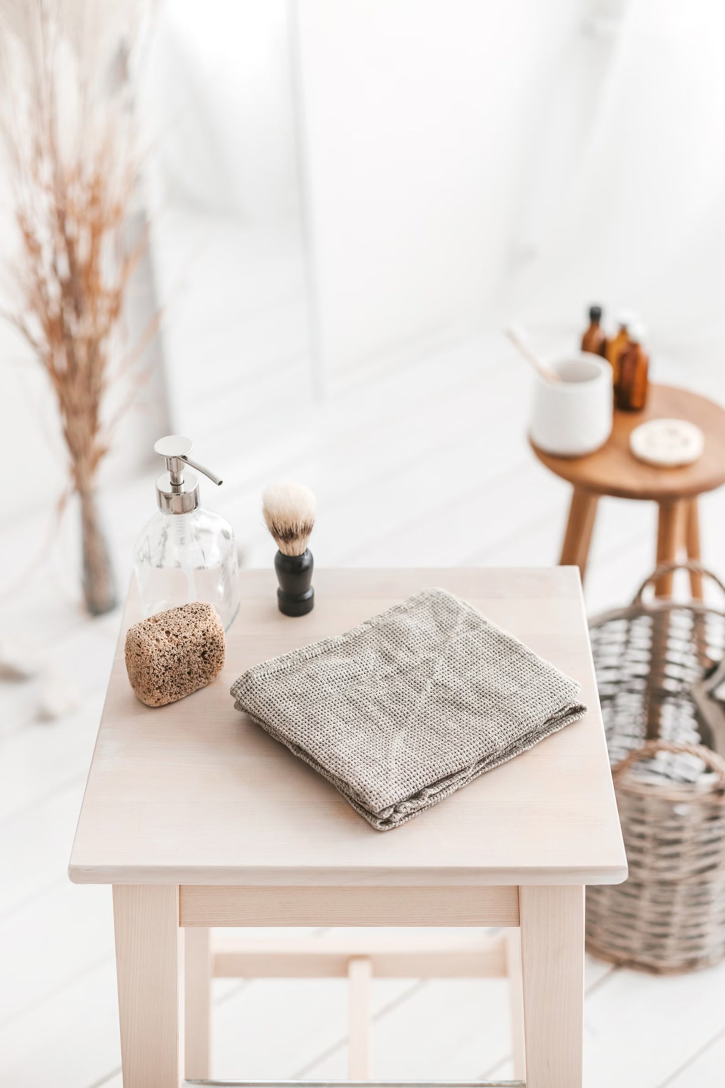 Natural Linen Waffle Towel Set